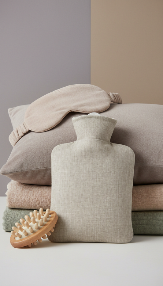 Plush Linen Hot Water Bottle Cover
